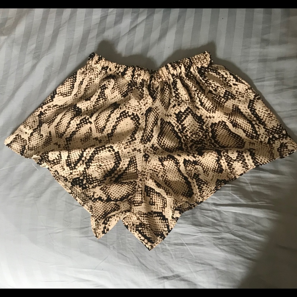 High Waisted Snakeskin Shorts